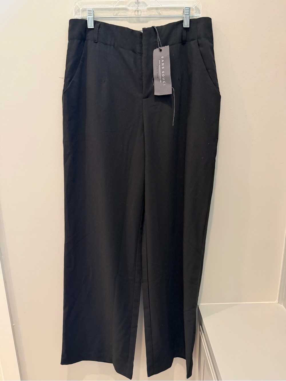 Sans Souci women’s Black Dress Pants - Straight Leg size large nwt lightweight